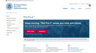 TSA Pre  ® | Transportation Security Administration