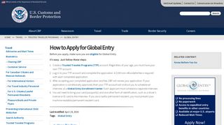 How to Apply for Global Entry | U.S. Customs and Border Protection