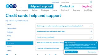 Help and Support | Credit cards | TSB Bank