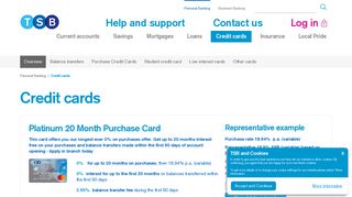 Apply for a credit card today | Credit Cards | TSB Bank