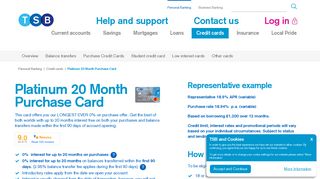 Platinum 20 Month | Purchase Credit Cards | TSB Bank