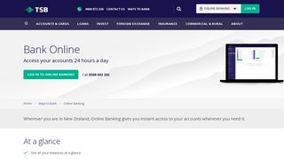Online Banking - 24 hour internet banking | TSB Bank