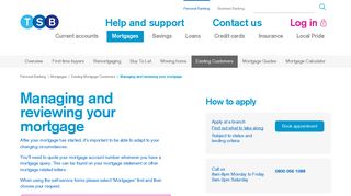 Managing your Mortgage | Existing Customers | TSB Bank