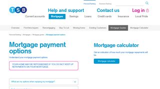 Information on your Mortgage Payment Options | TSB Bank