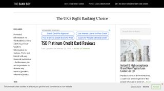 TSB Platinum Credit Card Reviews - The Bank Boy