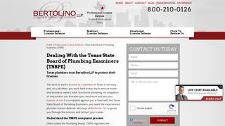 Texas State Board of Plumbing Examiners (TSBPE) - Bertolino LLP