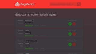 dtrtoscana.net.trenitalia.it passwords - BugMeNot