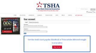 User account | Texas State Historical Association (TSHA)
