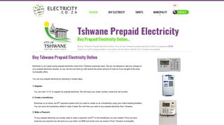 TSHWANE PREPAID ELECTRICITY ONLINE