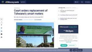 Court orders replacement of Tshwane's smart meters - Moneyweb