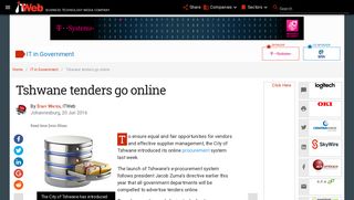 Tshwane tenders go online | ITWeb