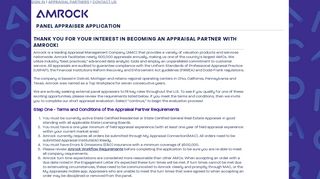 Amrock - Panel Appraiser Application