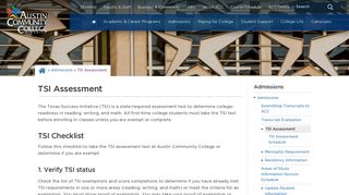 TSI Assessment | Austin Community College District