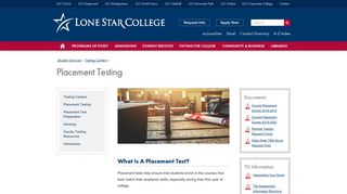 Placement Testing - Lone Star College