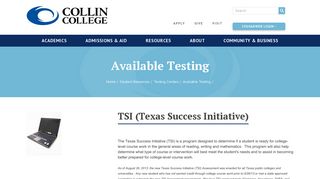 TSI (Texas Success Initiative) - Collin College