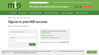 Sign in to your MiP account | MiP Trade Union