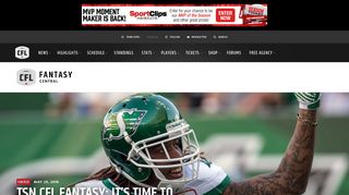 TSN CFL Fantasy: It's time to start setting your lineup! - CFL.ca