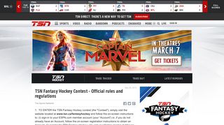 TSN Fantasy Hockey Contest - Official rules and regulations - TSN.ca