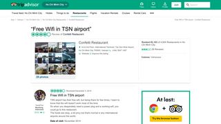 Free Wifi in TSN airport - Review of Confetti Restaurant, Ho Chi ...