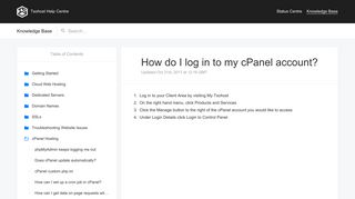 How do I log in to my cPanel account? | Tsohost Knowledge Base
