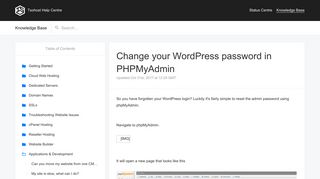 Change your WordPress password in PHPMyAdmin | Tsohost ...