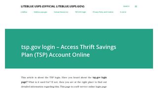 tsp.gov login – Access Thrift Savings Plan (TSP) Account Online