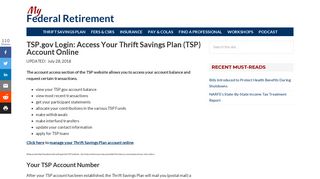 TSP.gov Login: Access Your Thrift Savings Plan (TSP) Account Online