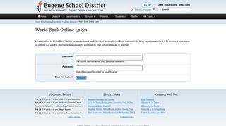 World Book Online Login - Eugene School District