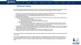 Texas State Technical College | Admissions | TSI Remote Testing