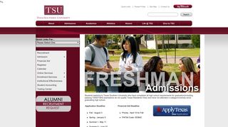Texas Southern University: ::em.tsu.edu::Freshman Admission