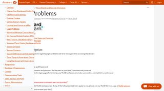 Login Problems - Blackboard - Answers