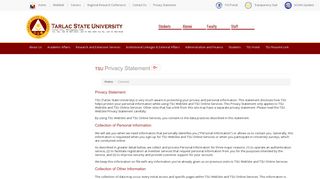 TSU | Privacy Statement - Tarlac State University
