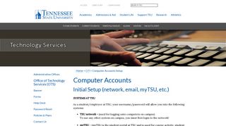 Computer Accounts Setup - Tennessee State University