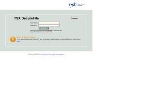 TSX Group - TSX SecureFile - Login