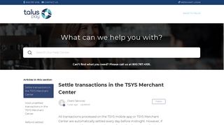Settle transactions in the TSYS Merchant Center – Talus Payments