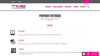 TIME dotCom | Support | Payment Methods