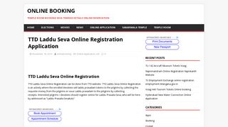 TTD Laddu Seva Online Registration Application - Online Booking
