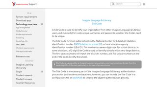 Site Code | Imagine Learning Support