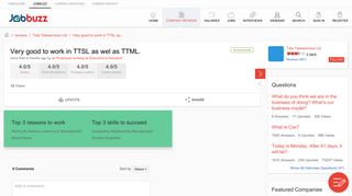 Very good to work in TTSL as wel as TTML.|Tata Teleservices Ltd ...