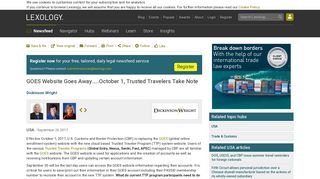 GOES Website Goes Away…..October 1, Trusted Travelers ... - Lexology