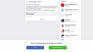 Free access to TTS Web Agent All... - Galileo Nepal by Travelport ...