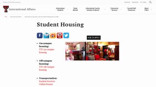 Student Housing - Texas Tech University Departments