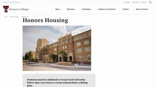 Honors Housing | Admissions | Honors College | TTU