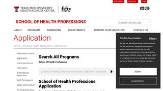 Application | Texas Tech University Health Sciences Center