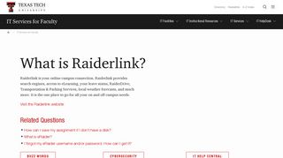 What is Raiderlink? | IT Services for Faculty | TTU