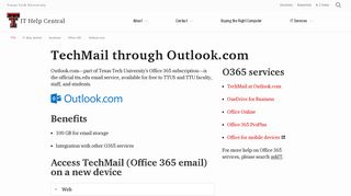 TechMail through Outlook.com | Office 365 | Solutions | IT Help Central ...