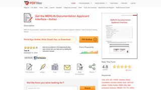 Fillable Online ttuhsc MERLIN Documentation Applicant Interface ...