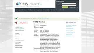 TTUISD Teacher in Lubbock, Texas | Diversity Jobs and Employment