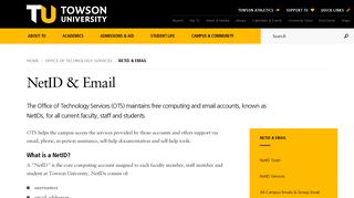 NetID & Email | Towson University