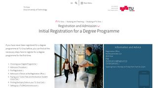 Initial Registration for a Degree Programme - TU Graz